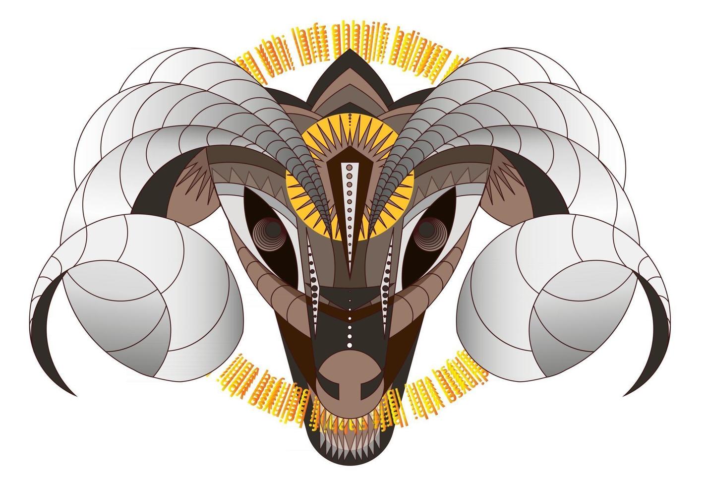 grande ariete interpretazione geometrica animale cornuto vettore