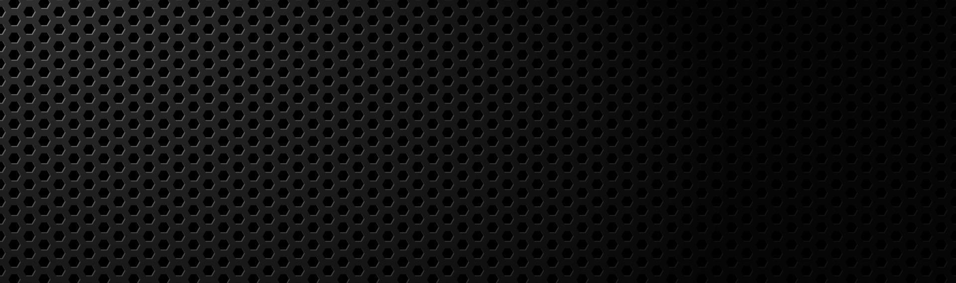 astratto nero scuro geometrico maglia esagonale materiale intestazione tecnologia metallica banner con spazio vuoto per il tuo logo vettore astratto sfondo widescreen