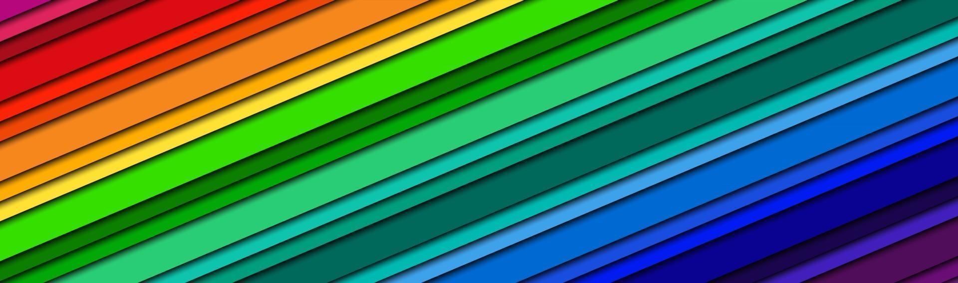 intestazione astratta con i colori dell'arcobaleno linee oblique banner sfondo vettoriale colorato