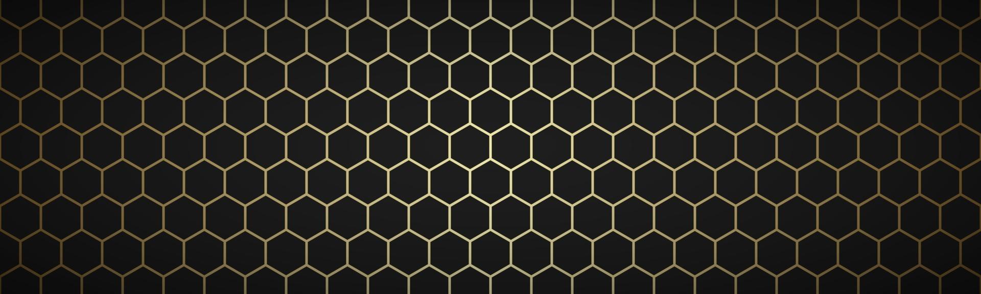 poligoni geometrici intestazione astratta banner metallico nero e oro semplice illustrazione vettoriale