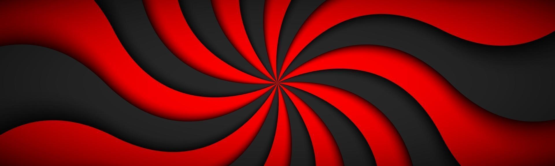 decorativo moderno rosso intestazione a spirale vorticoso modello radiale banner semplice astratto illustrazione vettoriale