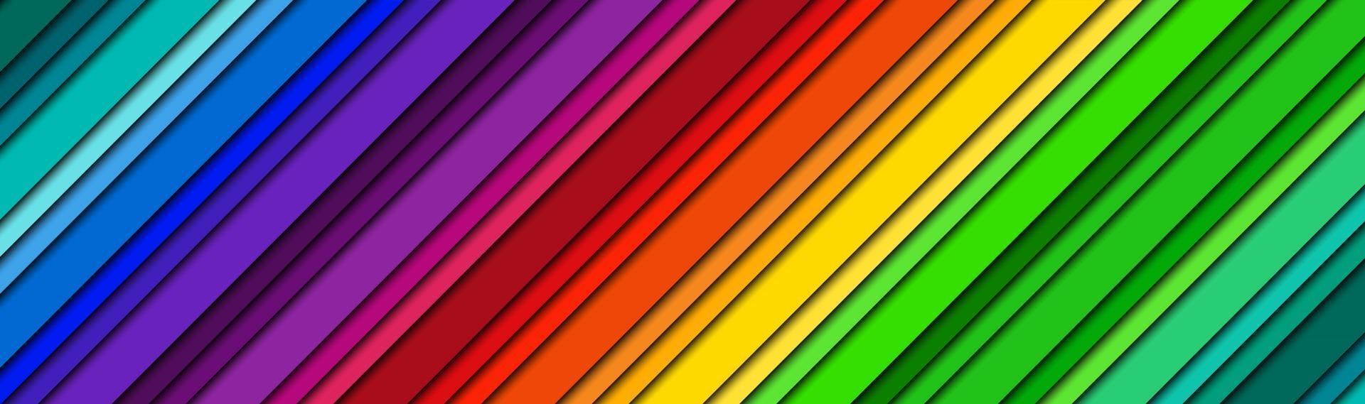 astratto moderno brillante intestazione con linee oblique colorate spettro di colori banner colorato motivo a strisce sfondo moderno illustrazione vettoriale