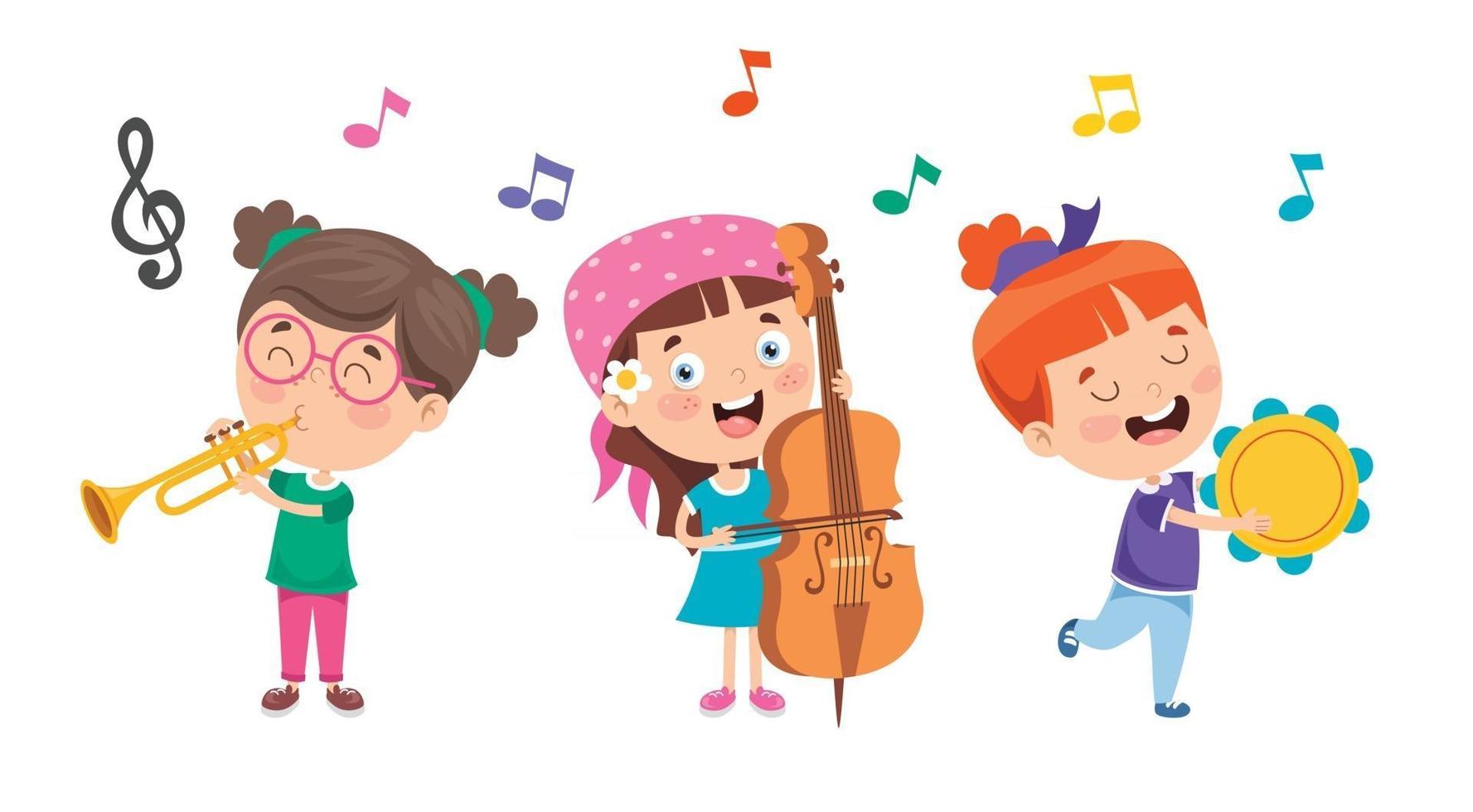 bambini divertenti che suonano musica vettore