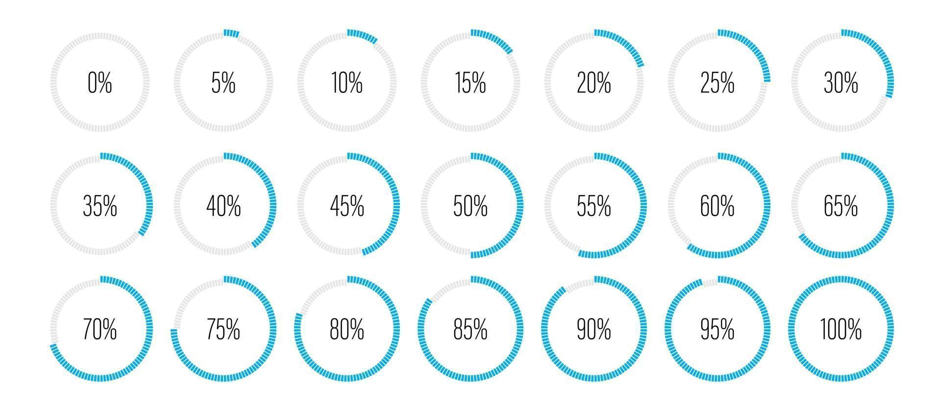 set di diagrammi di percentuale del cerchio vettore