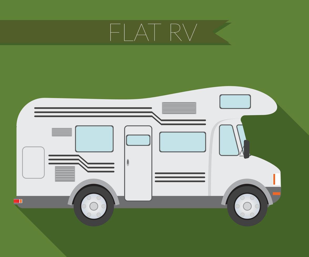 design piatto illustrazione vettoriale trasporto urbano, camper per viaggi e campeggio, vista laterale