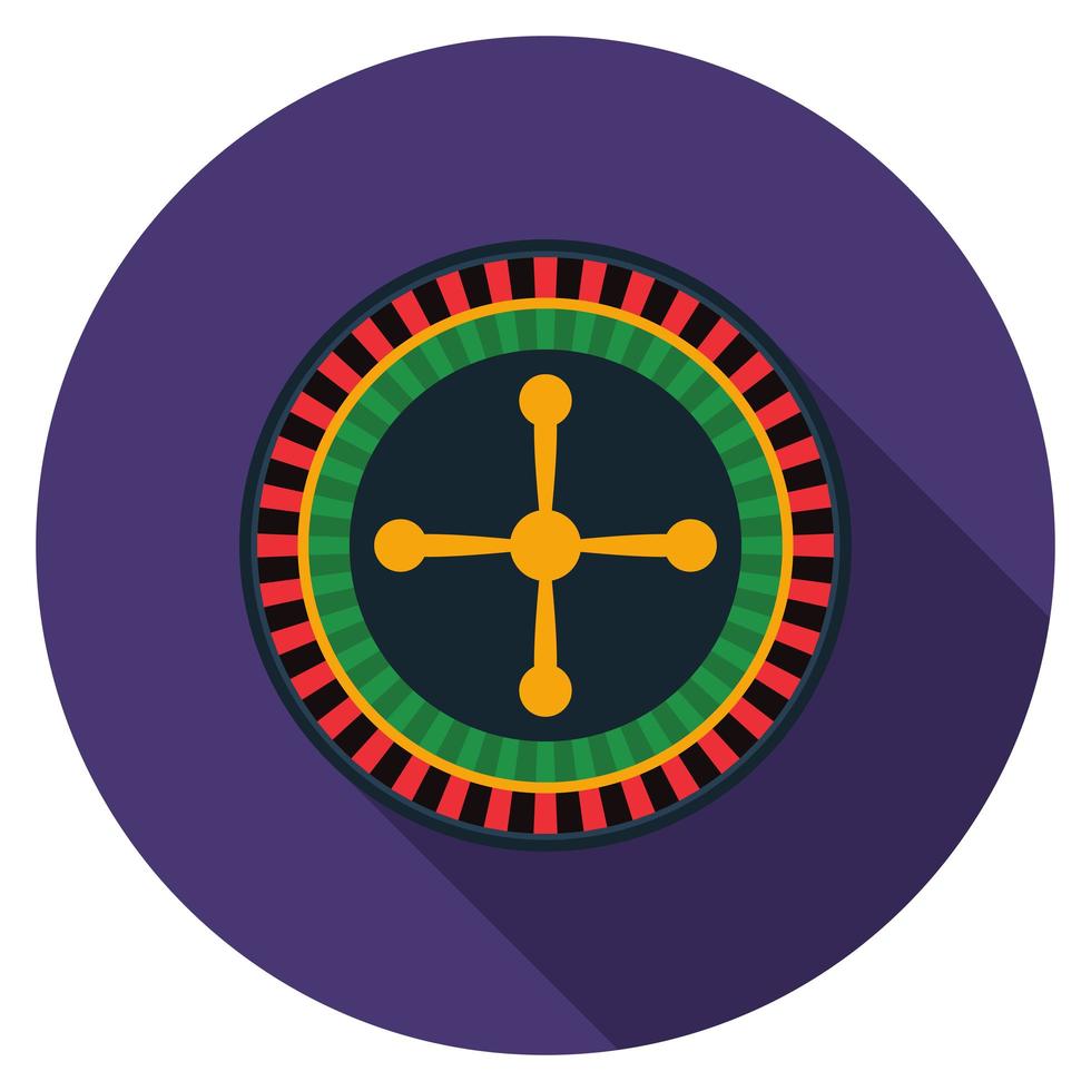 icona di roulette di vettore di design piatto con ombra lunga, isolata