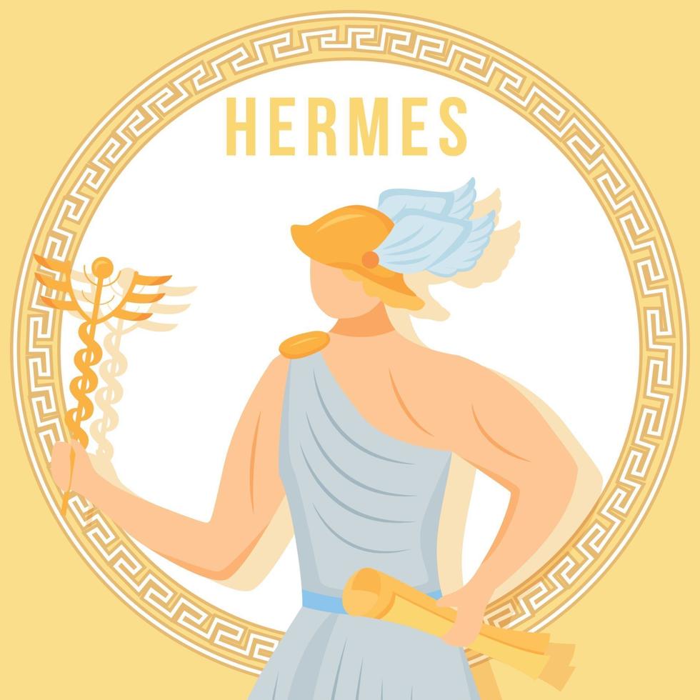 Hermes giallo social media post mockup vettore