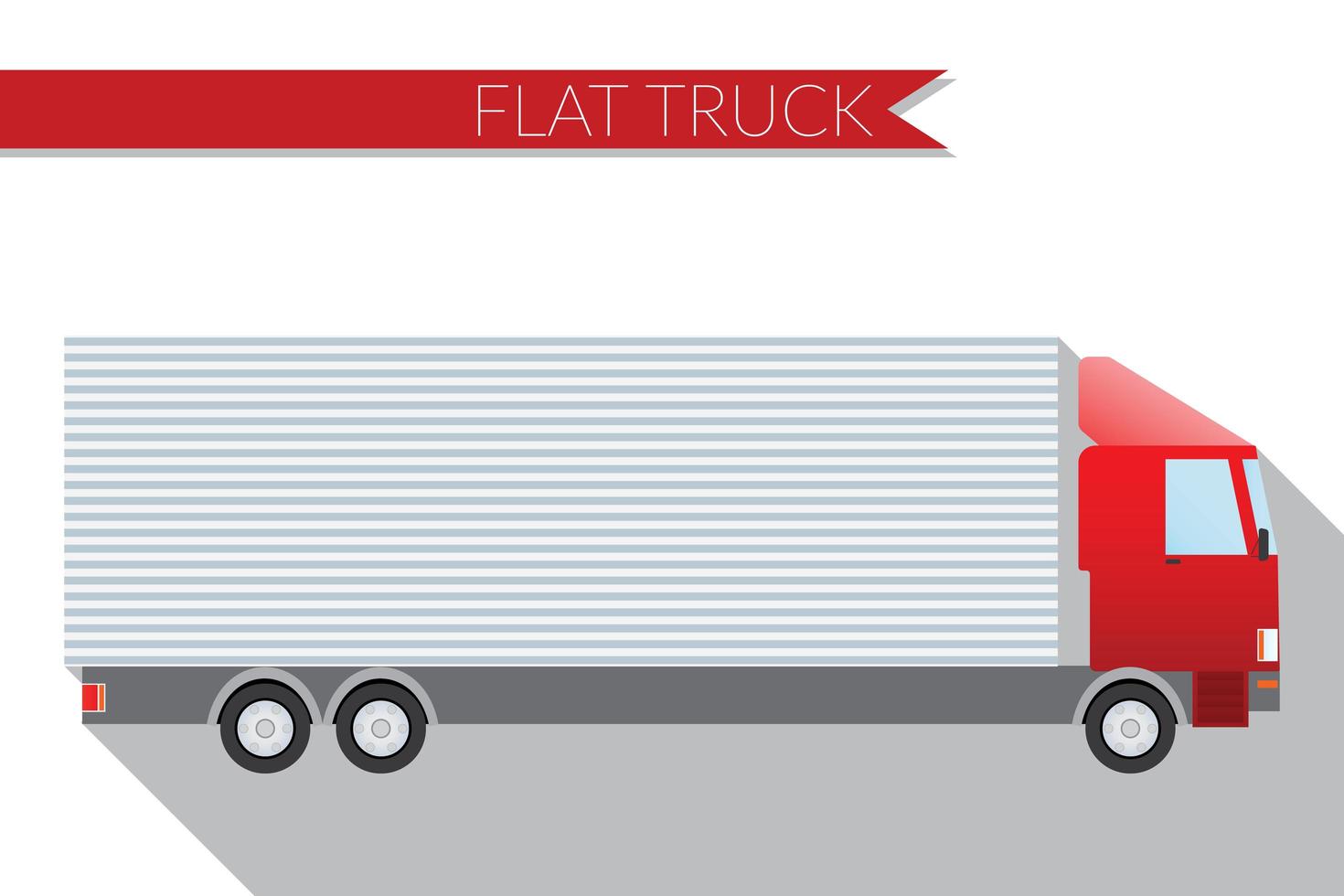 design piatto illustrazione vettoriale trasporto urbano, camion per il trasporto di merci, vista laterale