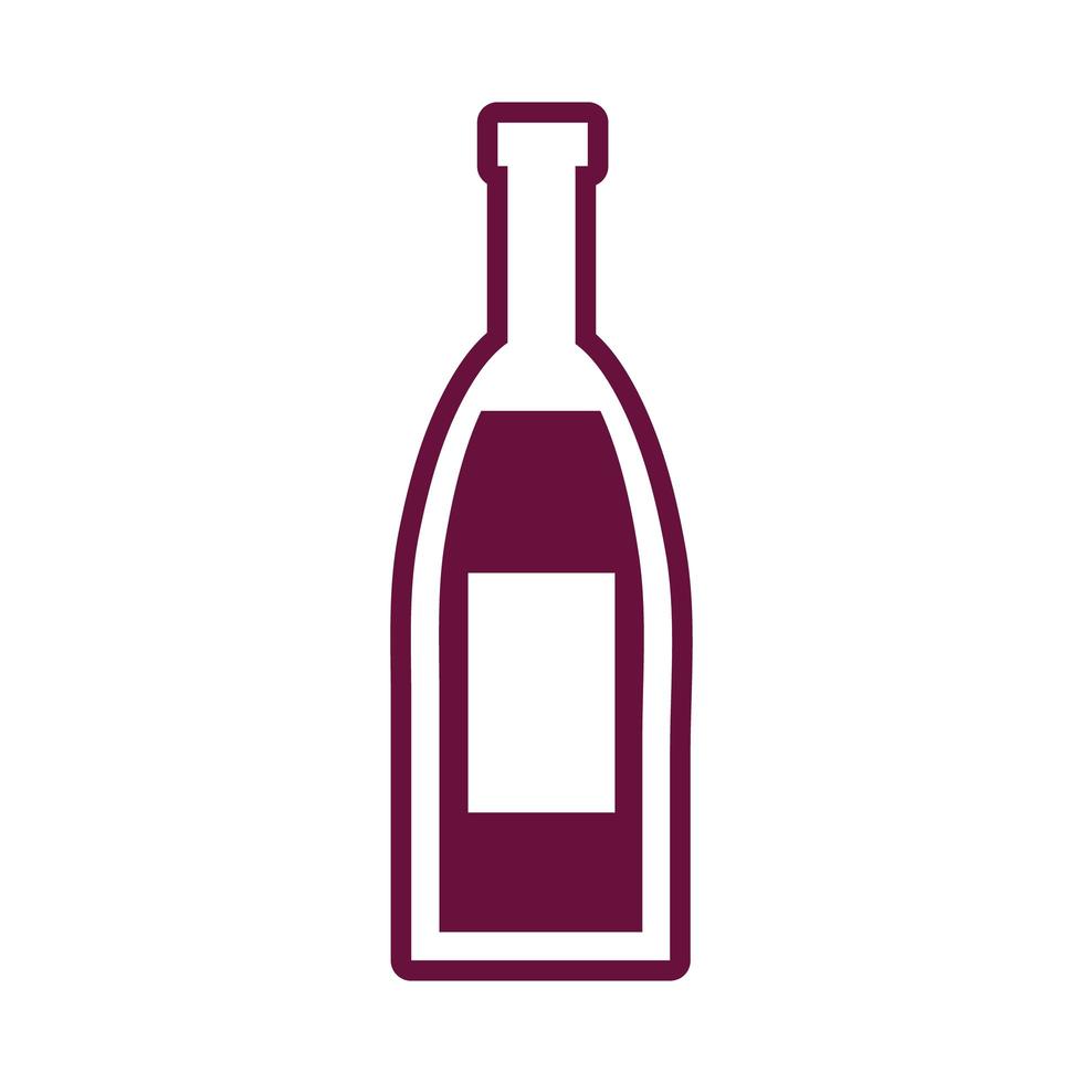 icona di stile linea bevanda bottiglia di vino vettore
