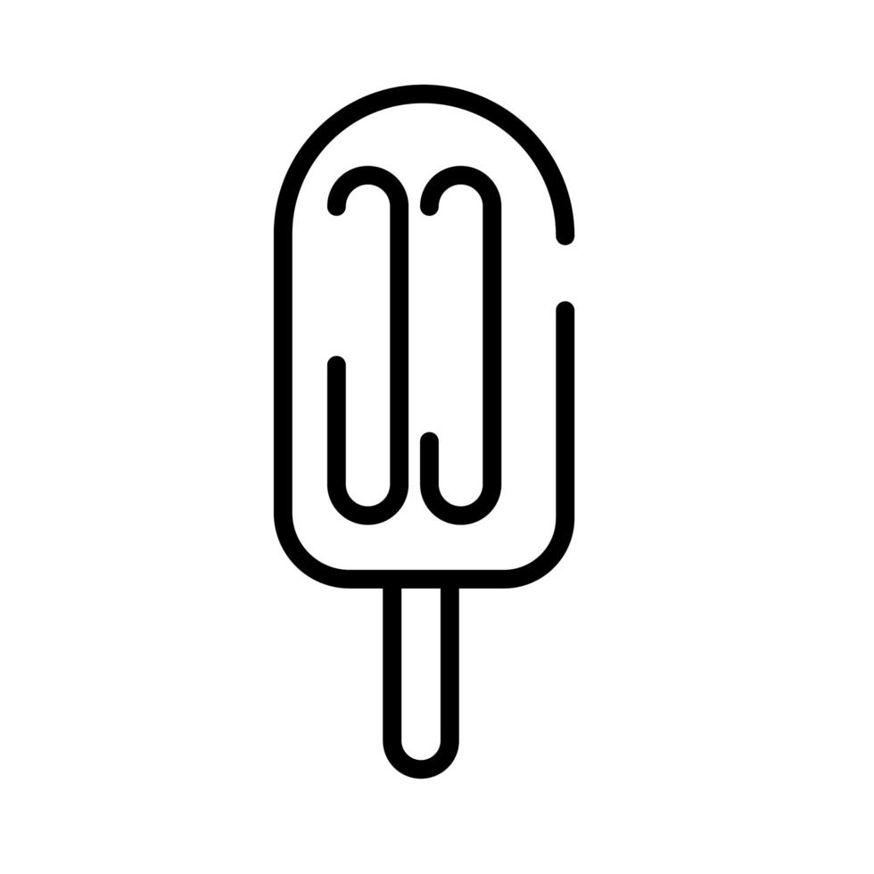 delizioso gelato in icona stile stick line vettore