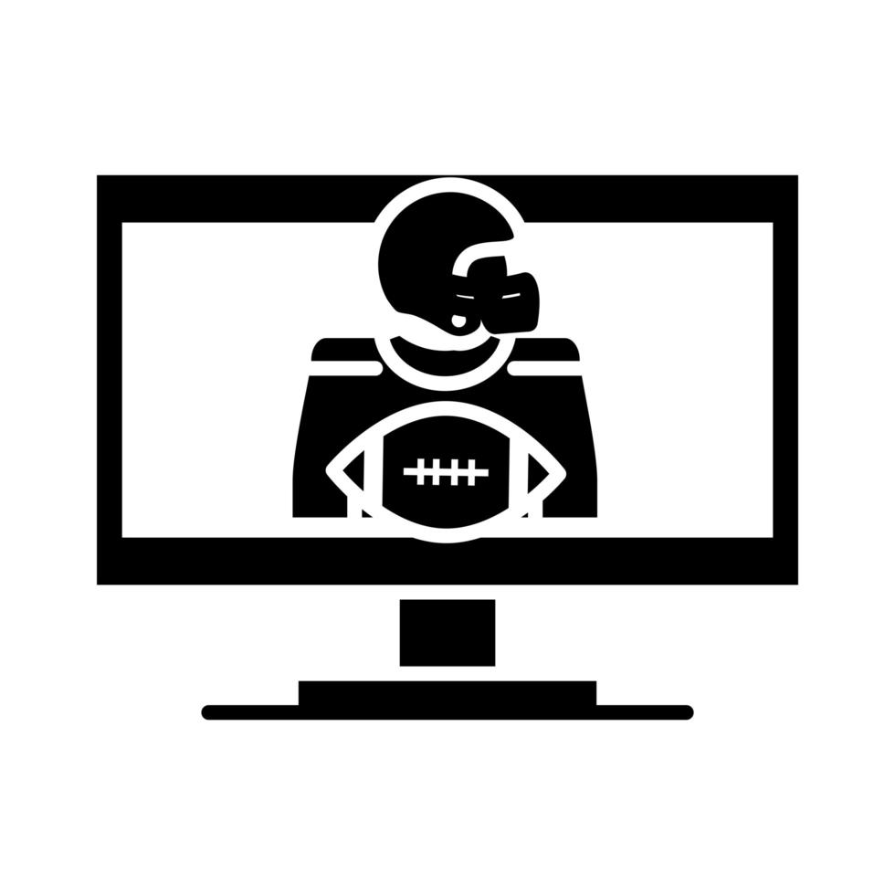 football americano per il gioco mobile sport icona del design silhouette professionale e ricreativa vettore