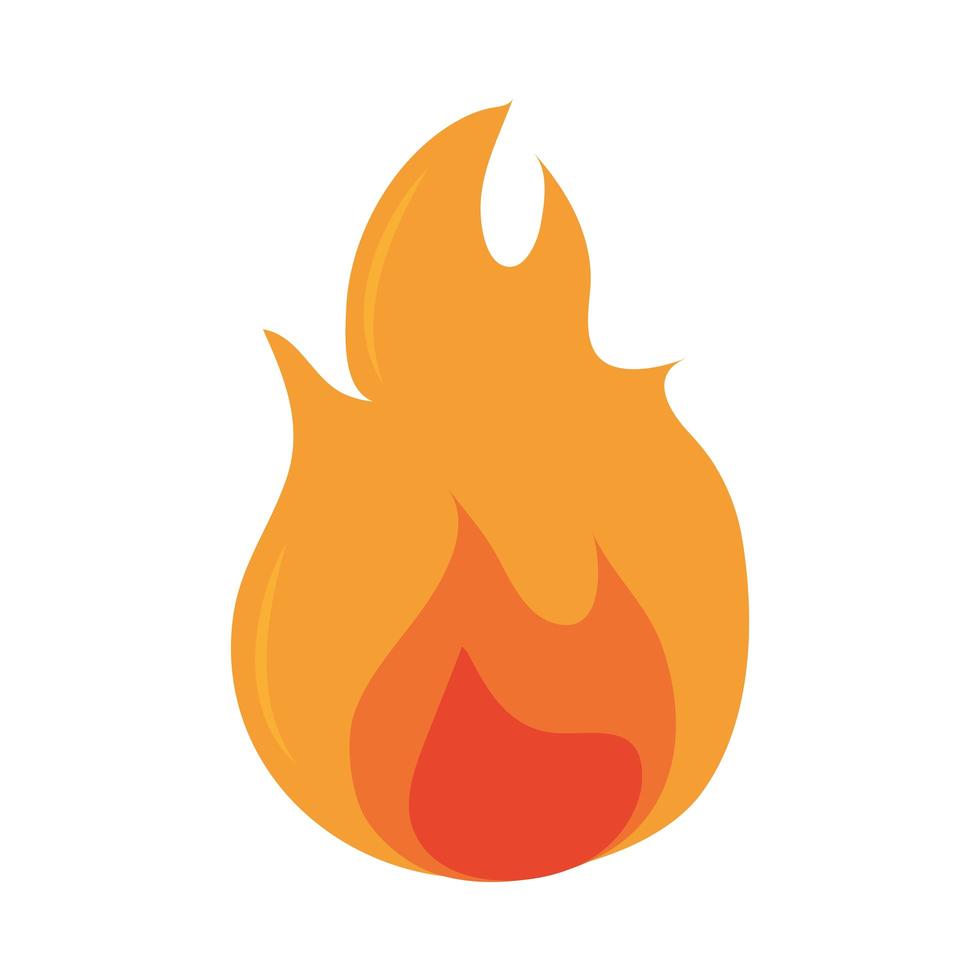 fuoco fiamma ardente bagliore caldo icona del design piatto vettore