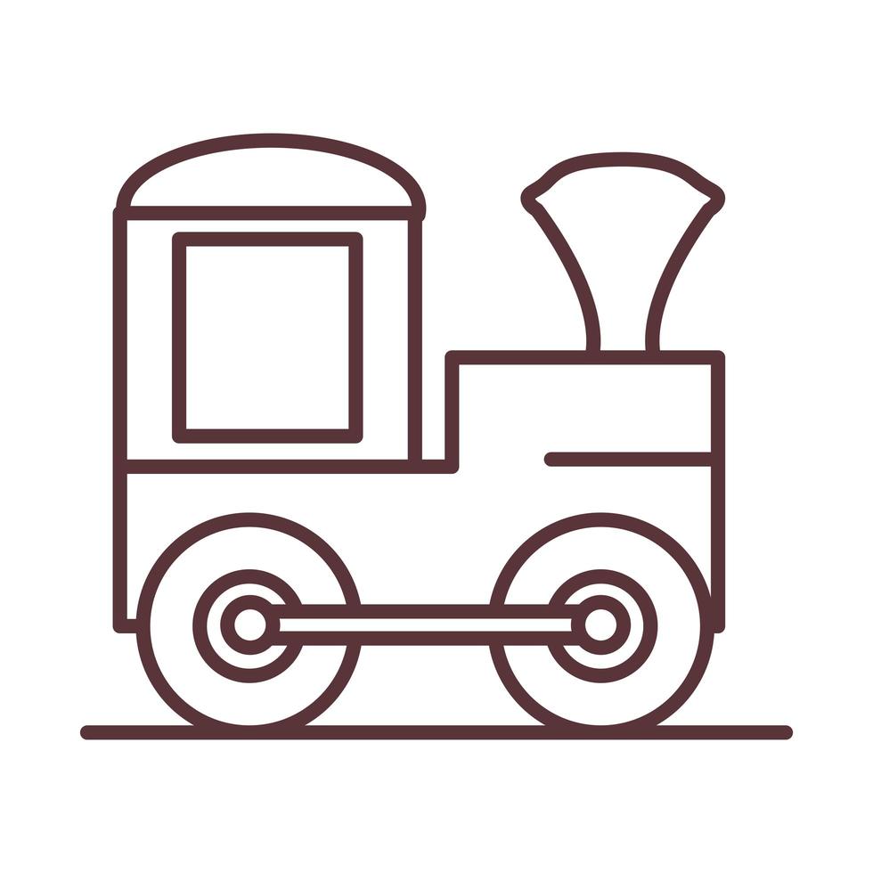 bambino treno carro giocattolo oggetto modello neonato linea icona del design vettore