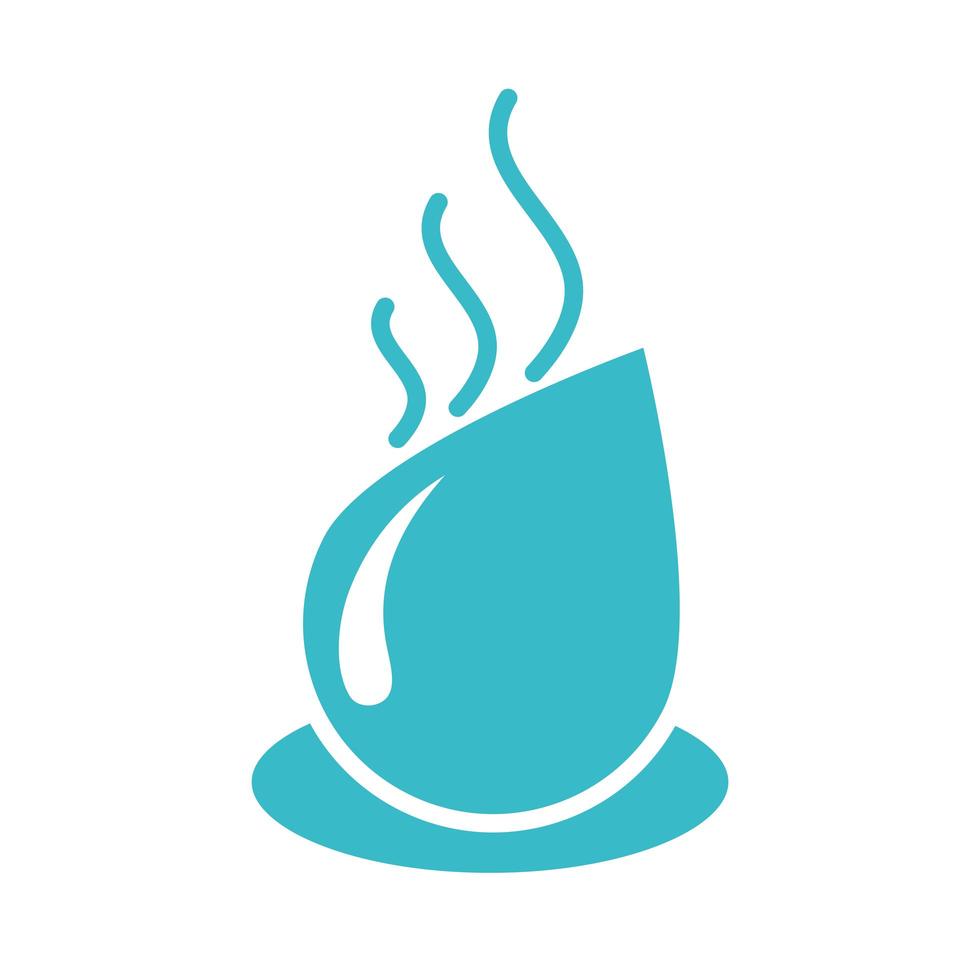 goccia d'acqua natura liquido blu silhouette icona di stile vettore