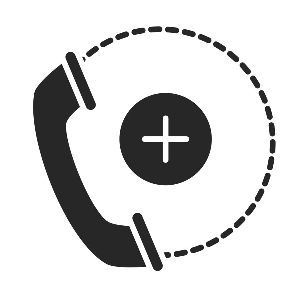 supporto telefonico e contattare il servizio clienti icona stile silhouette silhouette vettore