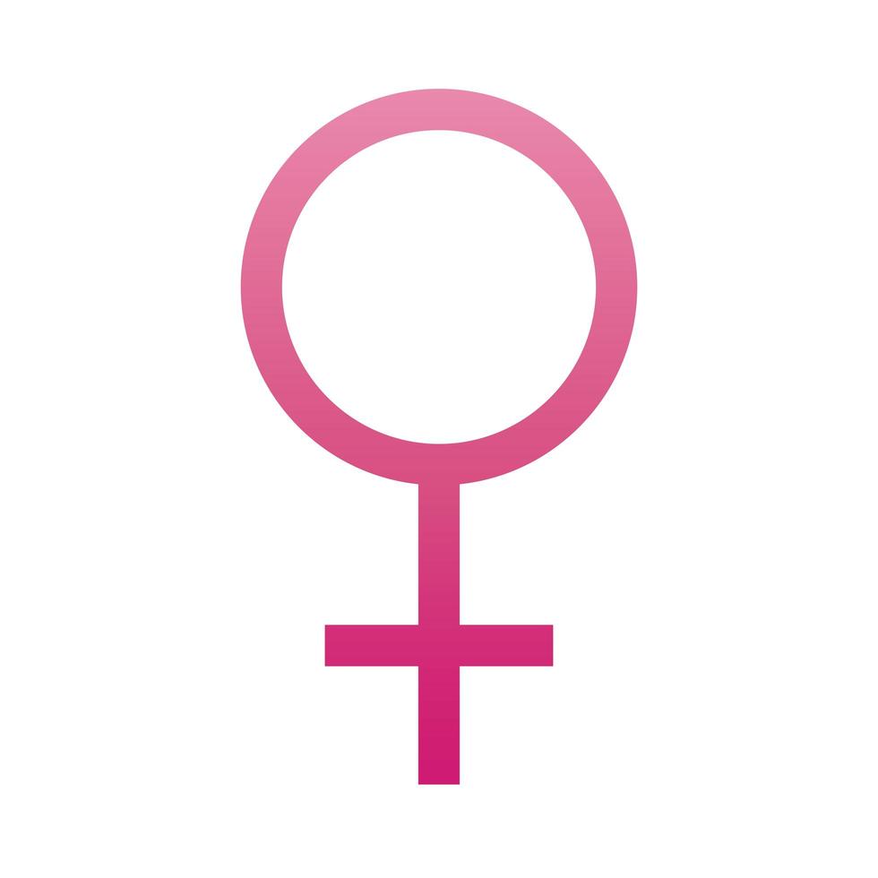 simbolo di genere femminile dell'icona di stile sfumato di orientamento sessuale vettore
