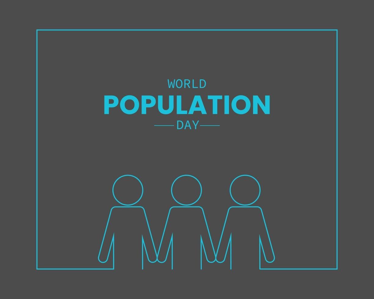vettore del telaio della linea della gente della giornata mondiale della popolazione