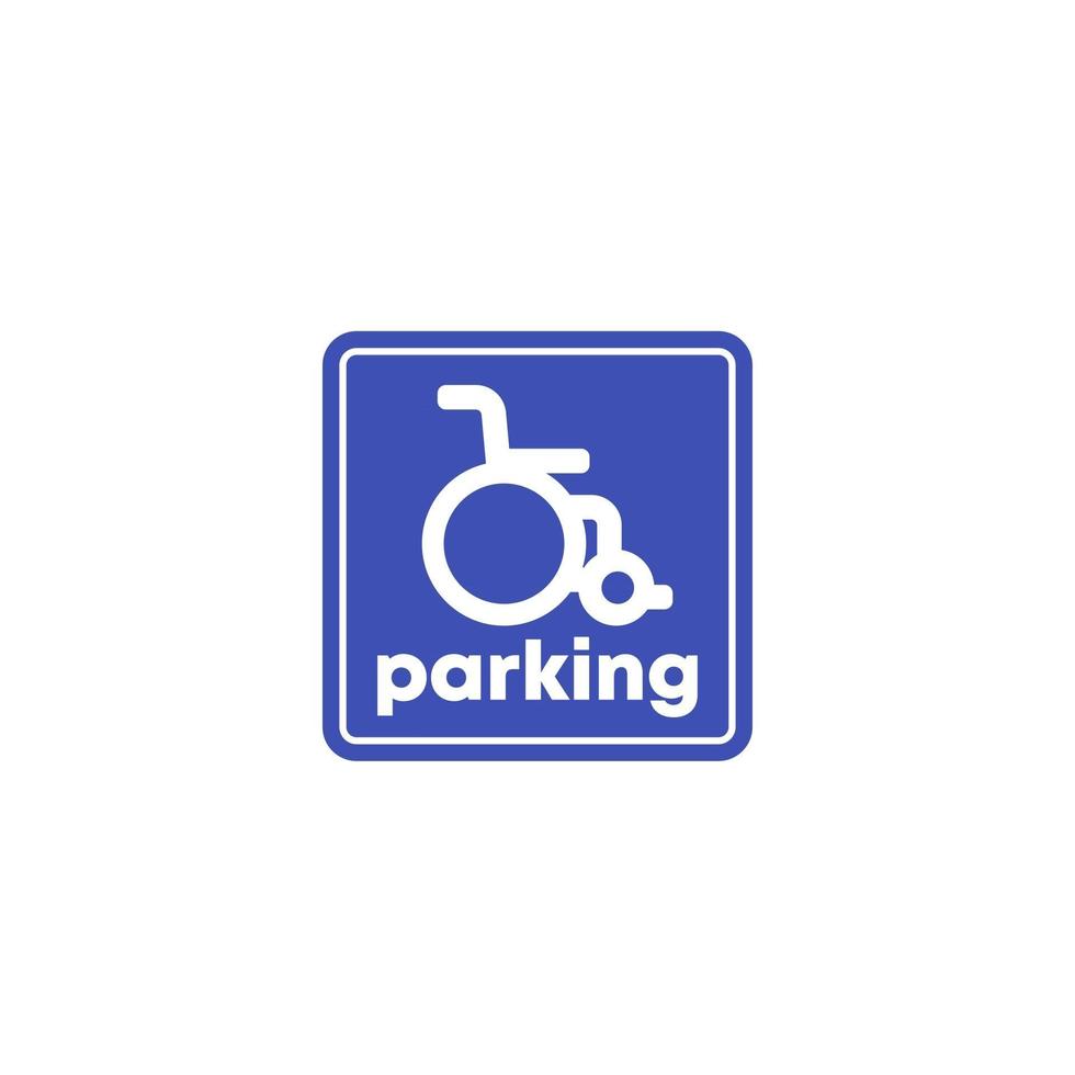 segno di parcheggio per disabili su bianco vettore
