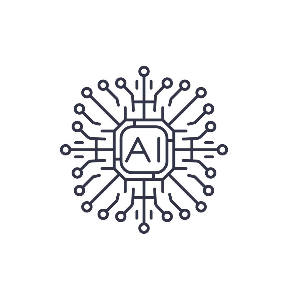 intelligenza artificiale ai icon vettore