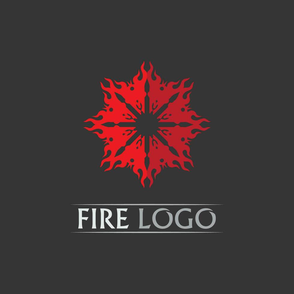 fuoco e fiamma design logo vettore e icona