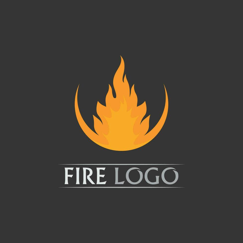 fuoco e fiamma design logo vettore e icona