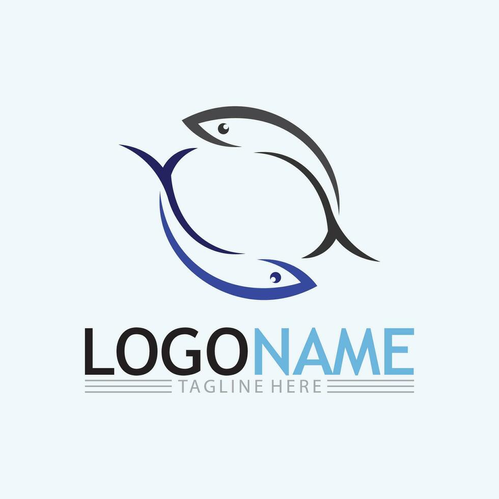 modello di logo di pesce vettore