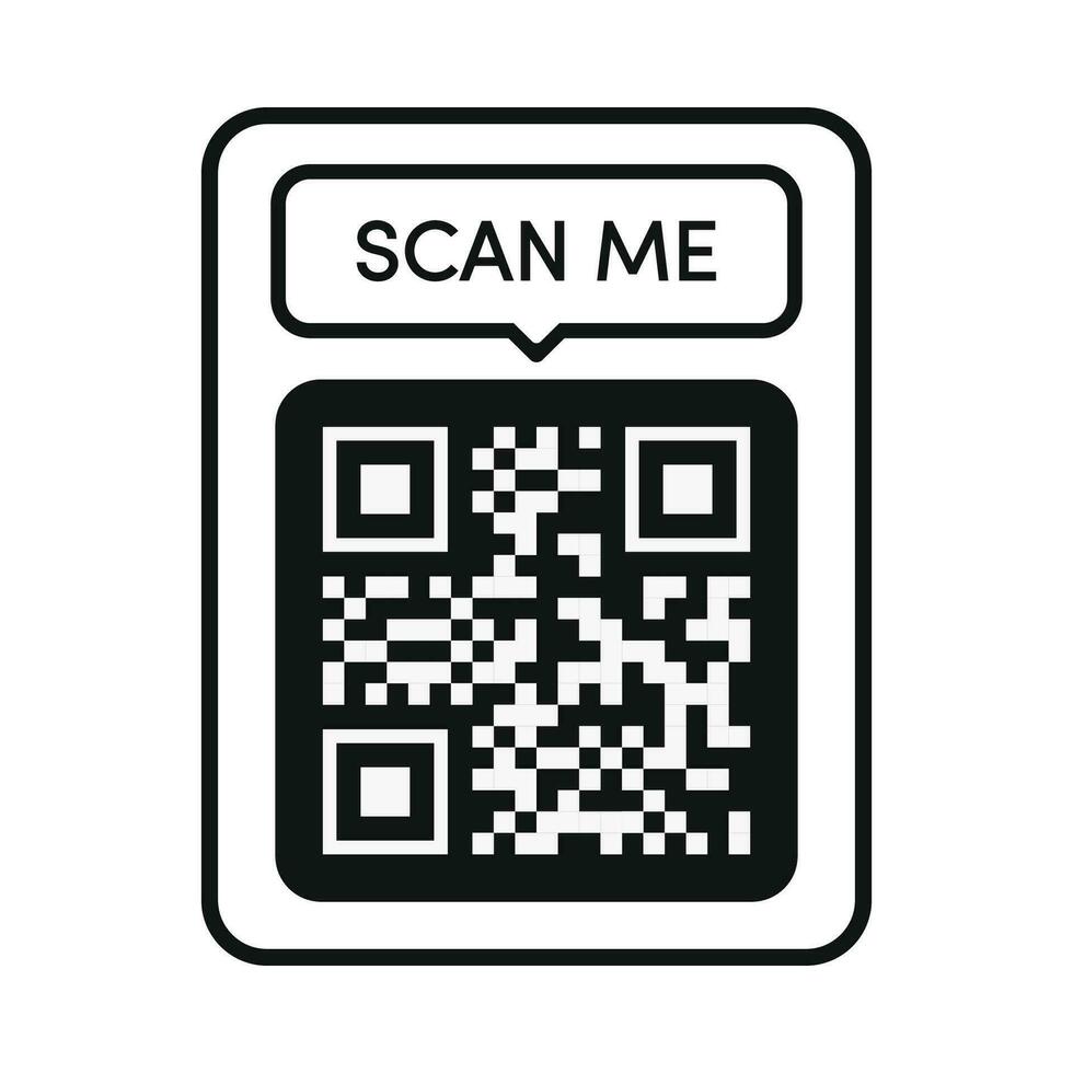 qr codice telaio nero colore. scansione me etichetta vettore