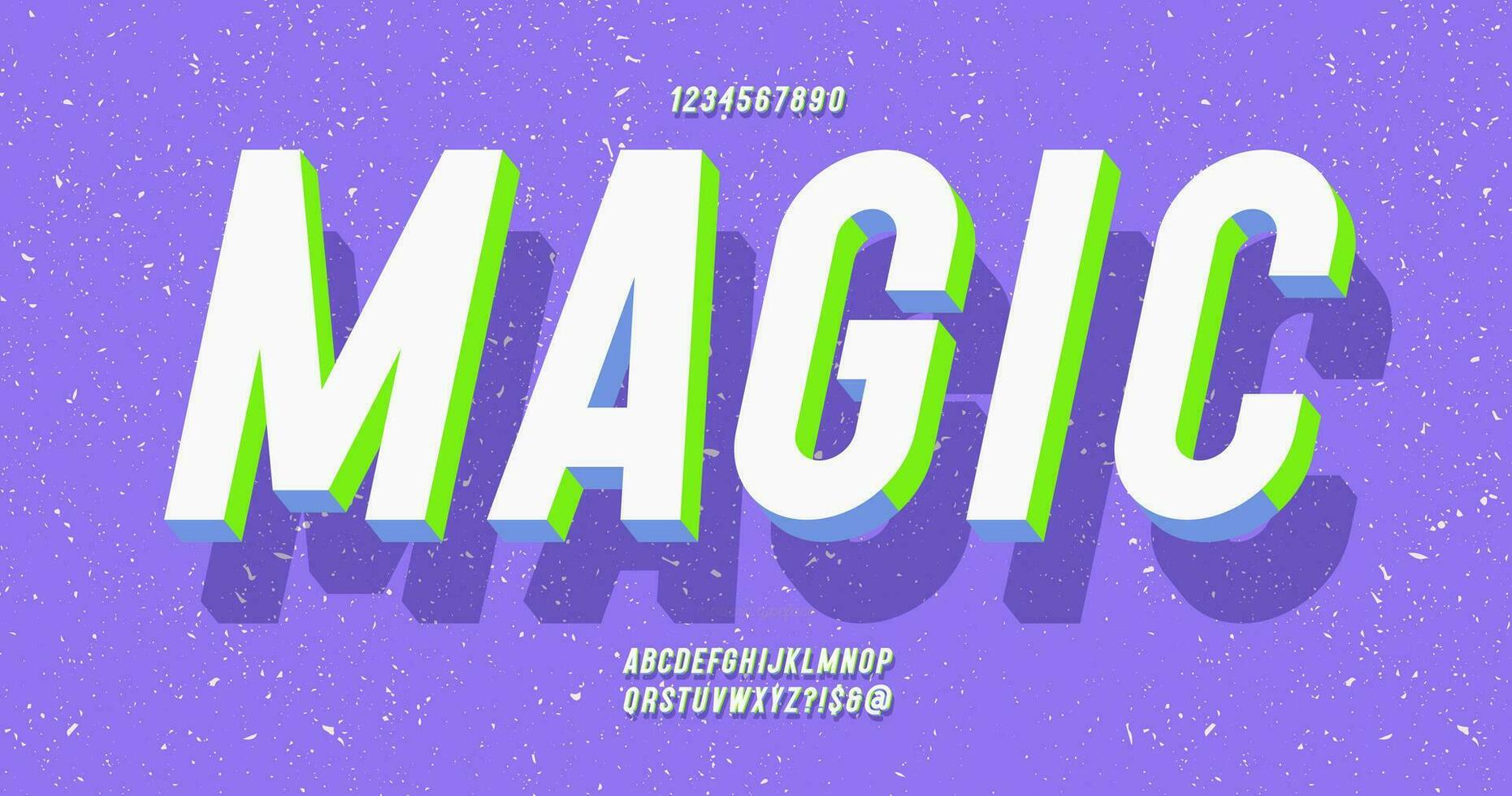 vettore Magia font 3d colore stile moderno