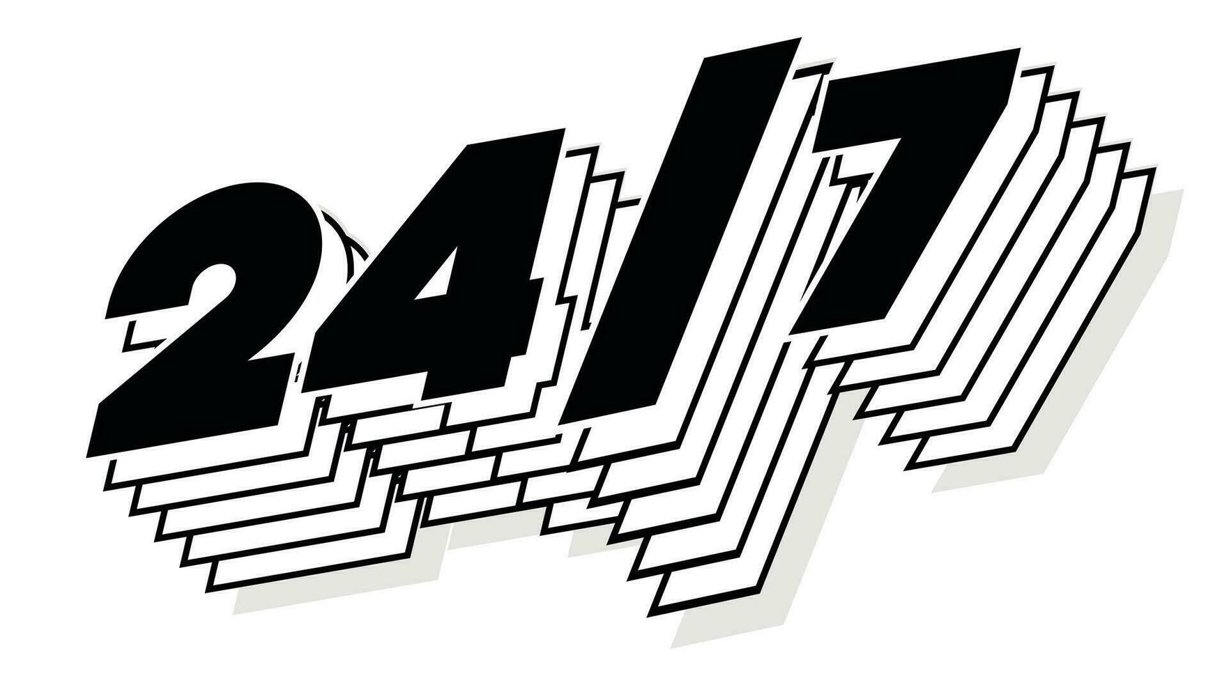 24 ore cartello moderno tipografia 3d stile vettore