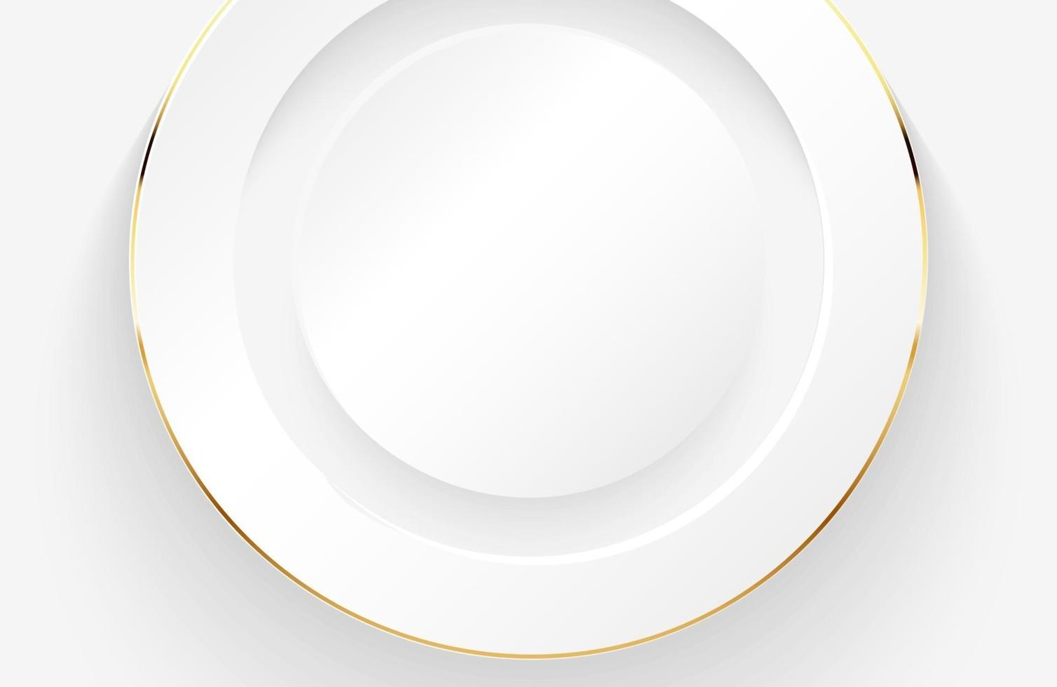 sfondo bianco moderno con elemento cerchio oro lucido vettore