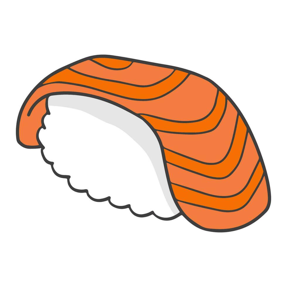 Sushi rotoli o maki Sushi con salmone. giapponese cibo vettore