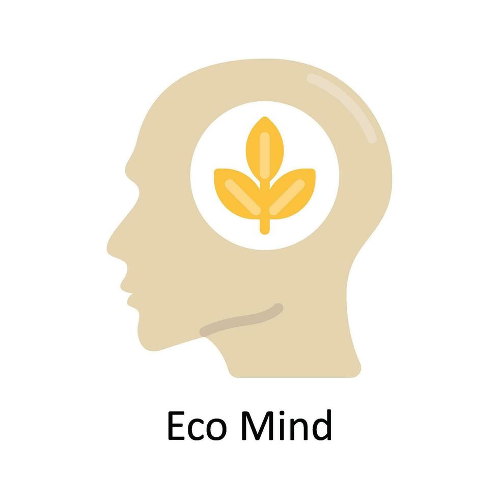 eco mente vettore piatto icona design illustrazione. natura e ecologia simbolo su bianca sfondo eps 10 file