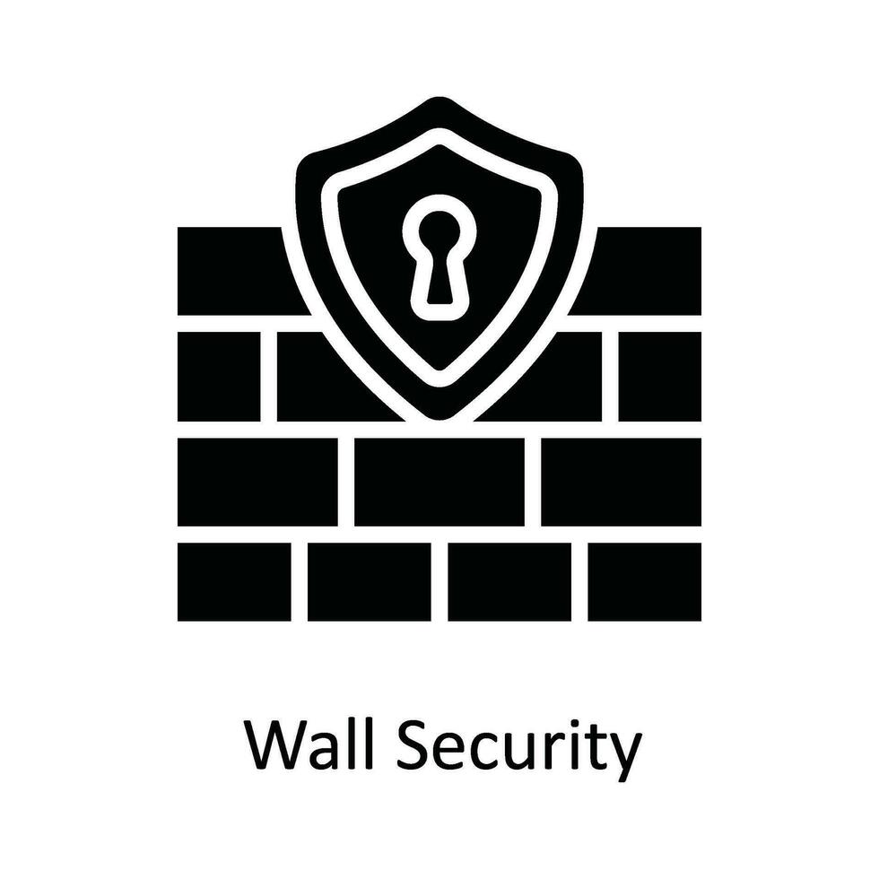 parete sicurezza vettore solido icona design illustrazione. informatica sicurezza simbolo su bianca sfondo eps 10 file