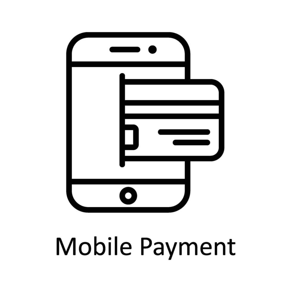 mobile pagamento vettore schema icona design illustrazione. digitale marketing simbolo su bianca sfondo eps 10 file