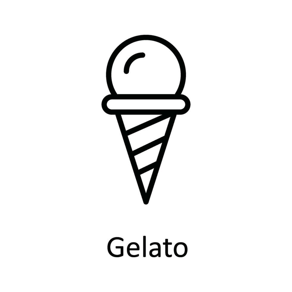 gelato vettore schema icona design illustrazione. cibo e bevande simbolo su bianca sfondo eps 10 file