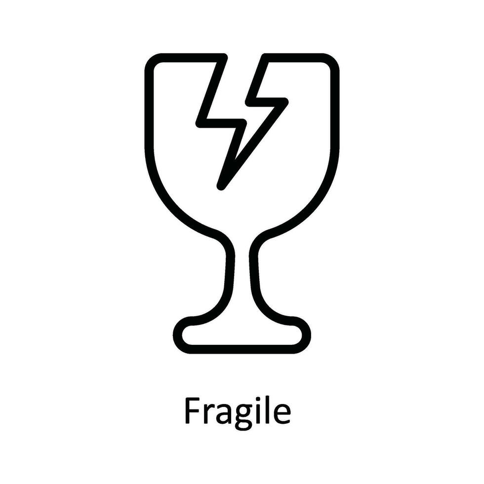 fragile vettore schema icona design illustrazione. spedizione e consegna simbolo su bianca sfondo eps 10 file