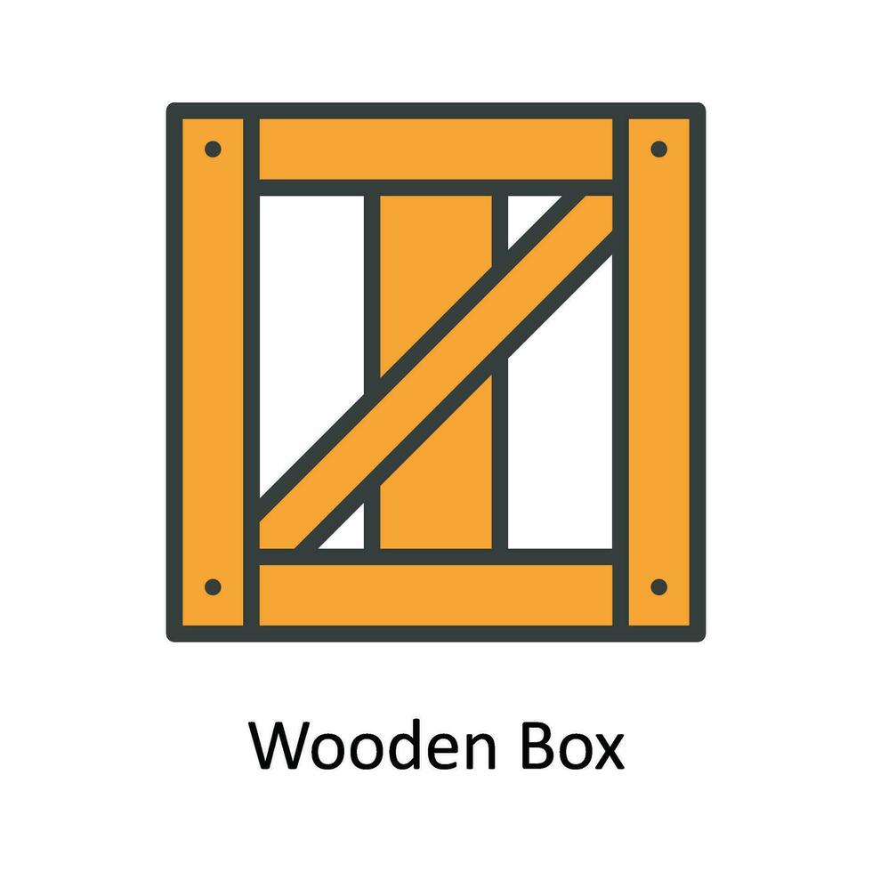 di legno scatola vettore riempire schema icona design illustrazione. spedizione e consegna simbolo su bianca sfondo eps 10 file