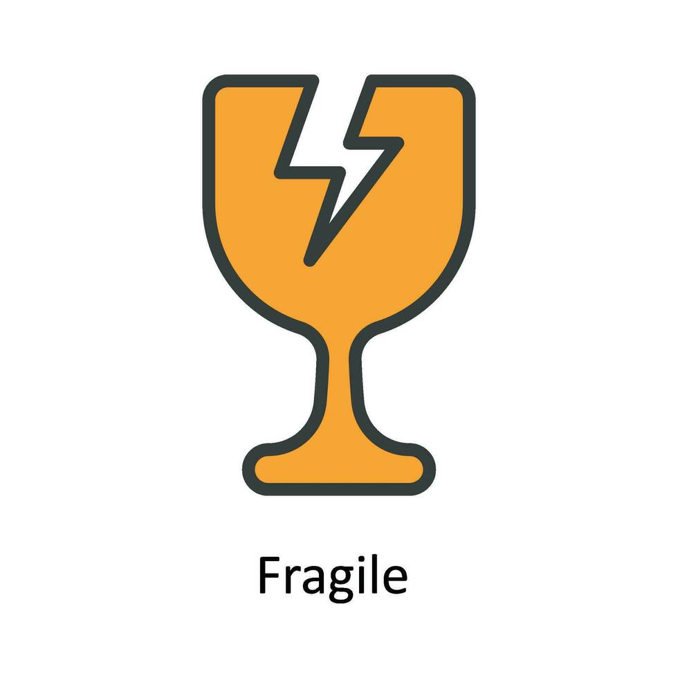 fragile vettore riempire schema icona design illustrazione. spedizione e consegna simbolo su bianca sfondo eps 10 file
