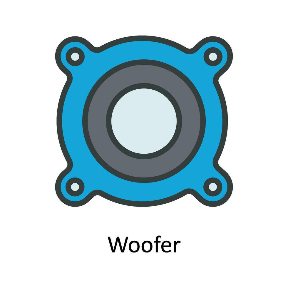 woofer vettore riempire schema icona design illustrazione. multimedia simbolo su bianca sfondo eps 10 file