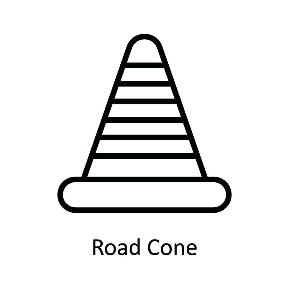strada cono vettore schema icona design illustrazione. informatica sicurezza simbolo su bianca sfondo eps 10 file