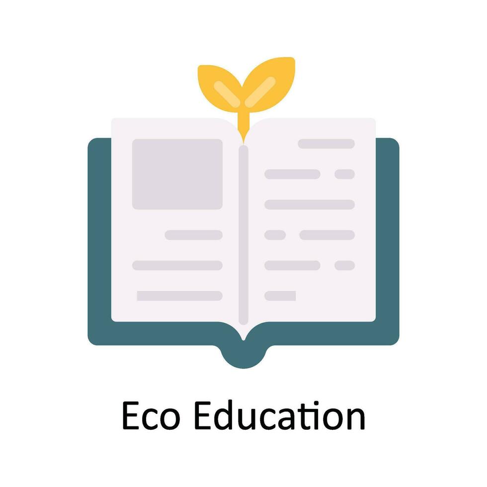 eco formazione scolastica vettore piatto icona design illustrazione. natura e ecologia simbolo su bianca sfondo eps 10 file