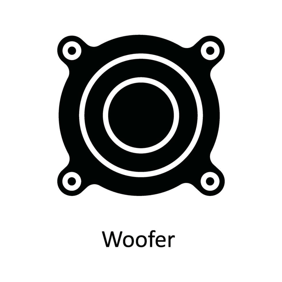 woofer vettore solido icona design illustrazione. multimedia simbolo su bianca sfondo eps 10 file