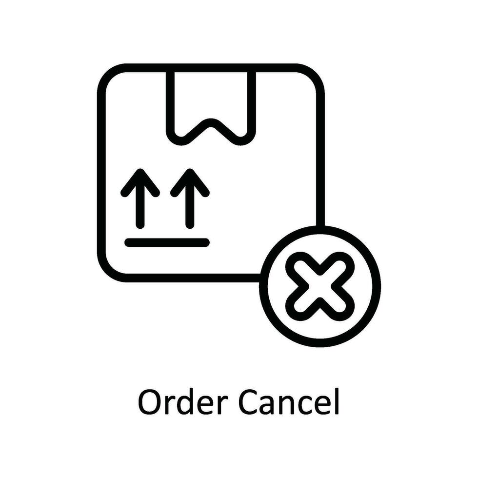 ordine Annulla vettore schema icona design illustrazione. spedizione e consegna simbolo su bianca sfondo eps 10 file