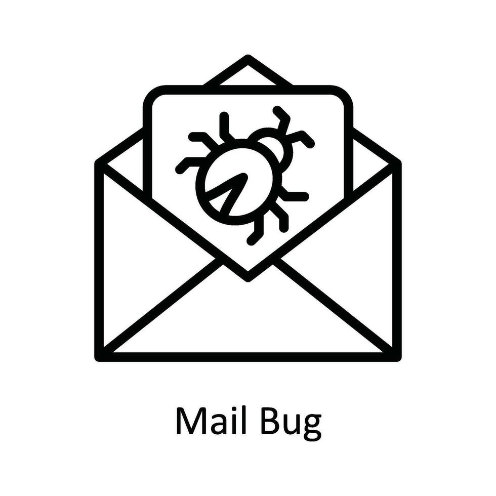 posta insetto vettore schema icona design illustrazione. informatica sicurezza simbolo su bianca sfondo eps 10 file