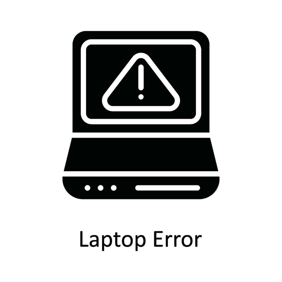 il computer portatile errore vettore solido icona design illustrazione. Rete e comunicazione simbolo su bianca sfondo eps 10 file
