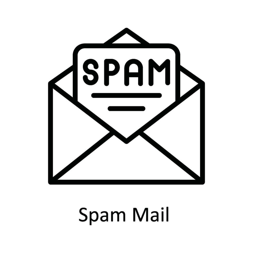 spam posta vettore schema icona design illustrazione. informatica sicurezza simbolo su bianca sfondo eps 10 file