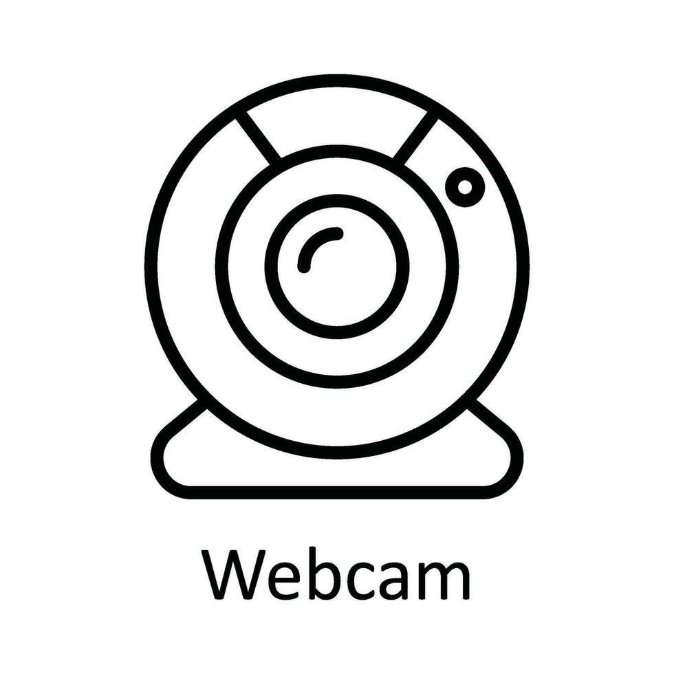 webcam vettore schema icona design illustrazione. multimedia simbolo su bianca sfondo eps 10 file