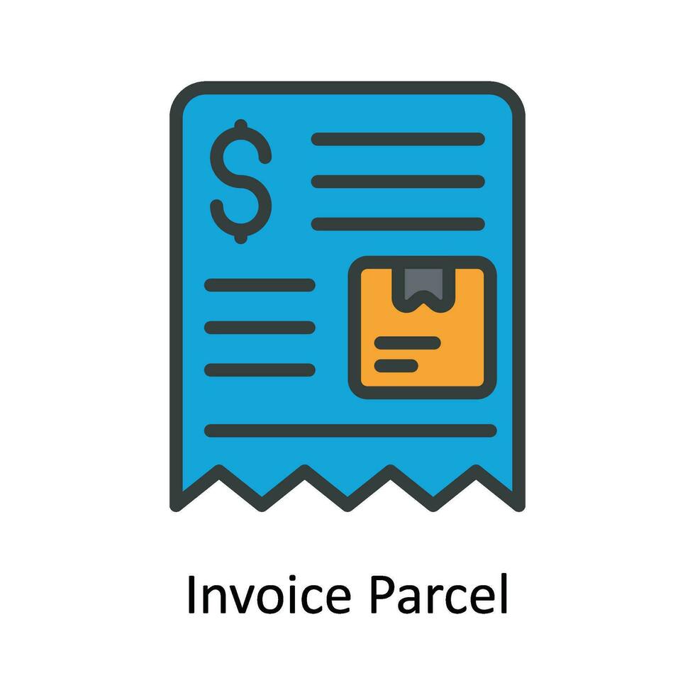 fattura pacco vettore riempire schema icona design illustrazione. spedizione e consegna simbolo su bianca sfondo eps 10 file