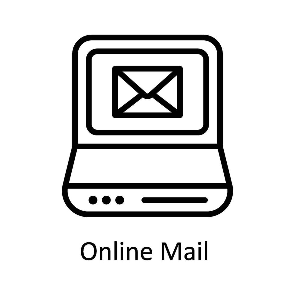 in linea posta vettore schema icona design illustrazione. digitale marketing simbolo su bianca sfondo eps 10 file