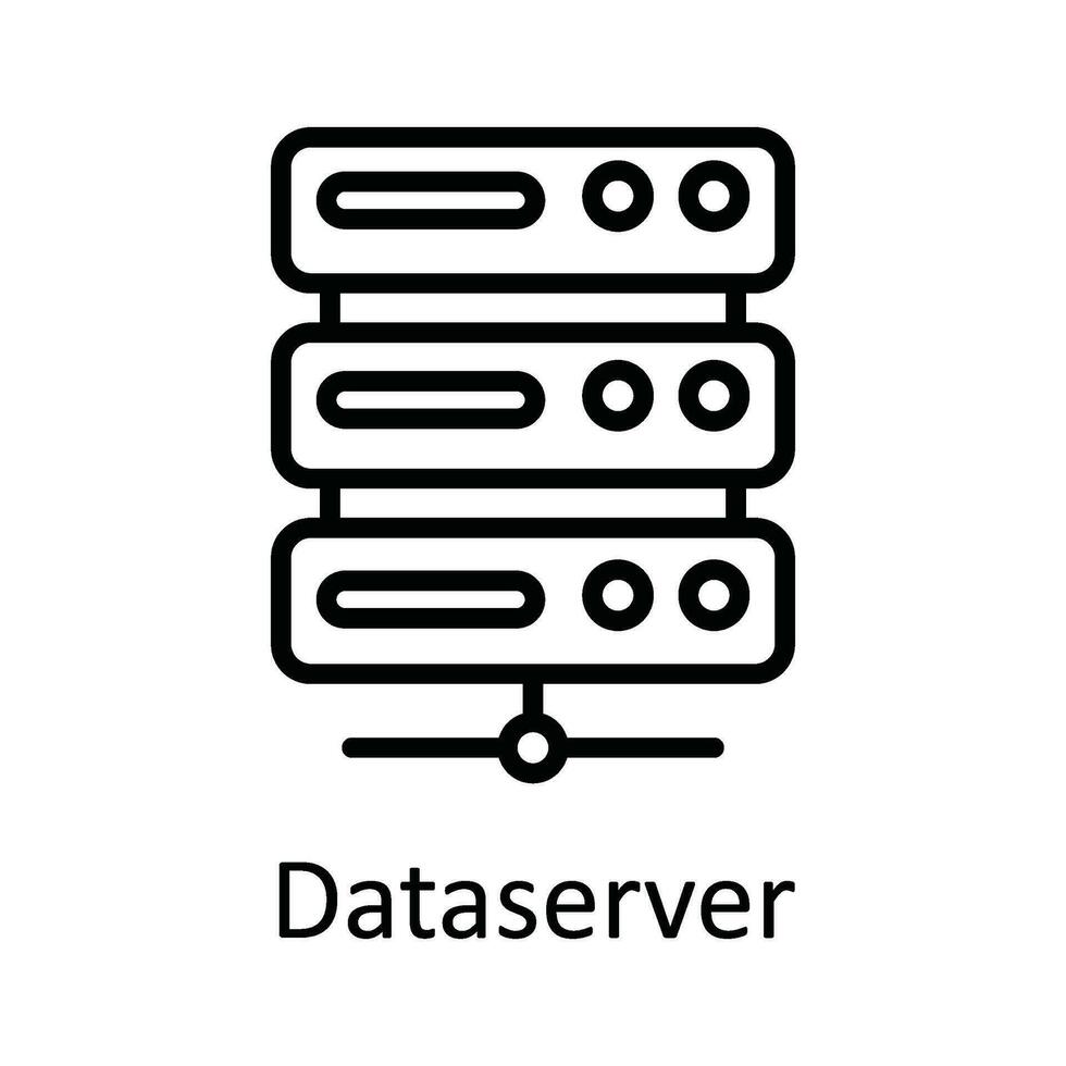 dati server vettore schema icona design illustrazione. multimedia simbolo su bianca sfondo eps 10 file